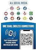 Multi-Link Review Hub for Social Media - QR Code & NFC Tag Sticker | Boost Business Reviews & Customer Engagement | Access Multiple Review Sites, Social Media or Custom Links