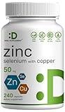 Deal Supplement Zinc 50mg with Selenium + Copper, 240 Capsules, 8 Month Supply, 3 in 1 Mineral Formula, Zinc Picolinate Complex Supplement, Supports Healthy Immune System for Adults and Kids