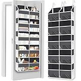 Over The Door Organizer 5 Tiers, Extra Large Behind Door Storage of 10 Compartments, 50 lbs Weight Capacity Over The Door Storage, Door Hanging Organizer for Closet, Diaper Organizer, Room Storage