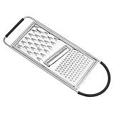 Amazon Basics Cheese Grater with Handle, Stainless Steel Zester, Rectangular, Non-Slip, Multifunction Tool for Kitchen Prep, Black