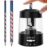 ZMOL Electric Pencil Sharpeners，Pencil Sharpener for No.2/Colored Pencils (6-12mm)， Portable Pencil Sharpener Plug in for Classroom, Office, Home,Battery Operated