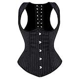 frawirshau Corset Bustier Lingerie Wasit Cincher Waist Trainer Underbust, Black 6XL