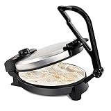 CucinaPro Electric Tortilla Maker - 10" Roti, Flatbread, Non-Stick Cooking Plates with Ready Light and Cord Wrap, Make Homemade Flour Tortillas, Chapati More- Fun for Holiday Party Meal or Xmas Gift