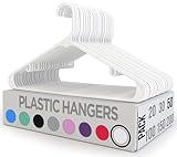 Utopia Home Plastic Hangers 50 Pack - Clothes Hanger with Hooks - Durable & Space Saving Coat Hanger - Heavy Duty White Hangers - Skirt Hangers