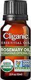 Cliganic Organic Rosemary Essential Oil, 100% Pure Natural, for Hair, Skin, Aromatherapy | Non-GMO Verified