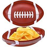 TWOWYHI 16PCS Football Serving Trays Plastic Football Plates Snack Trays Game Day Football Serving Trays Serveware Serving Platter Football Theme Party Supplies Football Party Decorations