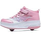 Ehauuo Roller Skates Shoes Sneakers Wheels Removable for Boys Girls Safety Stain-Resistant Easy on and Clean Comfortable as Kids Fun Sports Loved for Kids Beginners