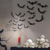 88 Pcs Halloween Decorations Indoor PVC 3D Scary Bats Wall Decor DIY Halloween Bat Decoration Stickers for Home Decor Bathroom Indoor Party Supplies