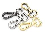 CRAFTMEMORE 2pcs Mini Swivel Snap Hook Push Gate Lobster Clasps Lanyard Clip Purse Accessories 2" Long - Pick Color! (3/4 Inch, Silver)