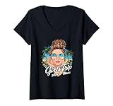 Womens Tropical Getaway Glam: Girls Trip 2024 Miami Florida V-Neck T-Shirt