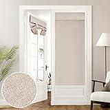 HOMEIDEAS 100% Linen Blackout French Door Curtains, Privacy Door Window Curtains, 26 X 68 Inch Room Darkening Blinds, Thermal Insulated Shades for Bedroom, 1 Panel, Natural