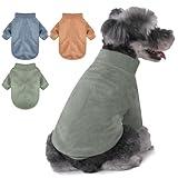 GYALAPERI Dog Sweater, 3 Pack Dog Sweaters for Small Dogs Girl Boy, Ultra Soft Warm Puppy Clothes Dog Coat for Winter (Lt Blue+Olive+Brown, X-Small)