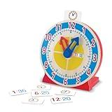 Melissa & Doug Turn & Tell Wooden Clock - Educational Toy with 12+ Reversible Time Cards