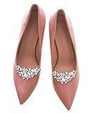 Uongeod HJYHYN Silver Shoe Clips Shoes Jewelry Decoration Crystal Shoe Buckle for Wedding party