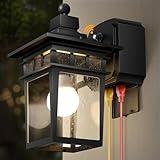 Dusk to Dawn Outdoor Lights with GFCI Outlet Sensor Outside Exterior Porch Wall Light Fixture, Anti-rust Wall Mount Lantern,Waterproof Wall Sconce,Outside Lights for House Front Door,Bulb not Included