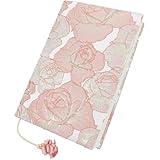 Book Cover Protector for Paperback, A5 Book Cover for Hardcover, Soft Cloth Book Covers - Pink Rose Floral Design, Adjustable Book Sleeve Fit for 5.5×8.5 inch Hardcover Notebook Textbooks Bible Novels