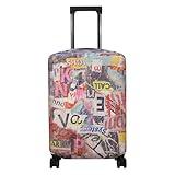 Explore Land Travel Luggage Cover Suitcase Protector Fits 27-30 Inch Case (Retro Pictorial, L)