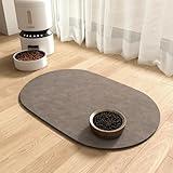 MontVoo Absorbent Dog Water Mat-Dog Mat for Food and Water Bowl, Quick Dry Pet Feeding Mat, No Stains Dog Food mat, Dog Accessories Pet Supplies Mat-Dog Water Bowl Mat for Messy Drinkers, BROWN