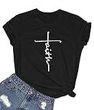 BLACKMYTH Women's Graphic Funny T Shirt Cute Tops Teen Girl Tees Black Medium