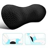 Lumbar Support Pillow for Office Chair, Memory Foam Lumbar Pillow for Lower Back Pain Relief (Oval Black)