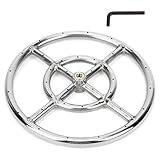 Stanbroil 12 Inch Round Fire Pit Burner Ring for Natural Gas & Propane - 304 Stainless Steel for Indoor & Outdoor Fireplace, BTU 92,000 Max