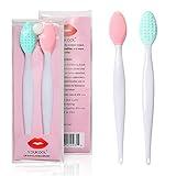 Lip Scrub Brush,Lip Scrubber Exfoliator,Double-Sided Silicone Lip Exfoliating Tool,Gentle Lip Exfoliator Scrubber Brush for Smooth,Soft,Bright,and Healthy Lips(2 PCS)
