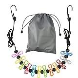 Retractable Portable Clothesline for Travel，Clothing line with 12 Clothes Clips, for Indoor Laundry Drying line,Outdoor Camping Accessories