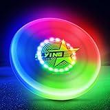 Fortikpo Glow in The Dark LED Flying Disc - 7 Dynamic Modes, 7 Colors, IP65 Waterproof, Perfect Birthday & Camping Gift for Men/Boys/Teens/Kids - Outdoor Games & Cool Toys, 175g