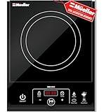 Mueller RapidTherm Portable Induction Cooktop, Hot Plate Electric Stove Top Burner 1800W, 8 Temp Levels up to 460°F, Auto-Off & Pot Detection, LED Display, Child Lock, 4 Programs, Burners for Cooking