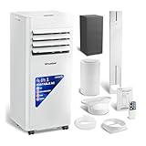 Lovewind 10000 BTU Portable Air Conditioners, Cool Up to 450 Sq.Ft, 4 IN 1 Quiet Portable AC Unit with Remote Control, Dehumidifier & Fan Modes, LED Display, 24H Timer, Installation Kits, White