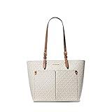 Michael Kors Jet Sest Travel Medium Double Pocket Tote Non-Leather Vegan (Vanilla)