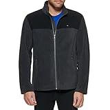 Tommy Hilfiger Men's Classic Polar Fleece Jacket (Standard and Big & Tall), black/Charcoal, X-large