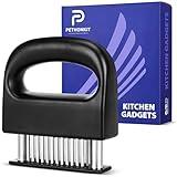 PETHOMKIT Meat Tenderizer Tool, 48 Stainless Steel Ultra Sharp Needle Blades Meat Tenderizer Stapler for Tenderizing Steak/Beef/Pork/Turkey/Fish/Poultry/Veal Marinade,Black