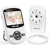 ANMEATE Video Baby Monitor with Digital Camera, Digital 2.4Ghz Wireless Video Monitor with Temperature Monitor, 960ft Transmission Range, 2-Way Talk, Night Vision, High Capacity Battery（1 Camera）