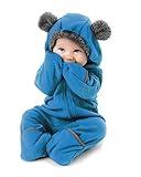 Fleece Baby Bunting Bodysuit – Infant One Piece Kids Hooded Romper Outerwear Toddler Jacket