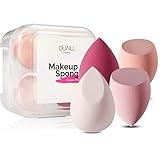 DUAIU 4 Pcs Makeup Sponge Set Beauty Sponge Foundation Blending Sponge, Flawless for Liquid, Cream, and Powder, Multi-colored Makeup Sponges with Storage Box