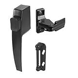 Prime-Line K 5007 Screen and Storm Door Push Button Latch Set w/ Night Lock – Replace Old or Damaged Screen/Storm Door Handles Quickly & Easily – Fits Doors 5/8 – 1-1/4 In. Thick, Black (Single Pack)