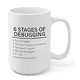 Panvola Stages Of Debugging Computer Programmer Gift Funny Programming Coder Mug (15 oz, White)