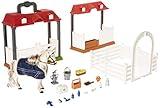 Sunny Days Entertainment Blue Ribbon Champions Deluxe Lipizzaner Grooming Stable Playset with Deluxe Realistic Sounding Horse and 29 Equestrian Accessories, 3+