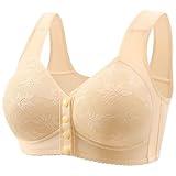 Deals+of+The+Day 2025 Daisy Bras for Older Women Front Closure Bra Full Coverage Comfortable Bras No Underwire Plus Size Bra My+Orders My+Orders+Placed+on+Amazon Beige-1 L