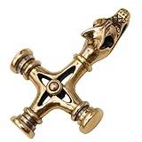 Viking Wolf Cross Necklace Bronze - Large Icelandic Thors Hammer Fenrir Pendant - Norse Mythology Nordic Celtic Jewelry for Men - Gothic Bikers Gifts - Handmade (bronze)