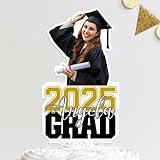 Custom Graduation Cake Topper with Photo & Name, Your Own School Colors - Personalized Class of 2025 Single Sided Grad Cake Topper, 5"x8.25"