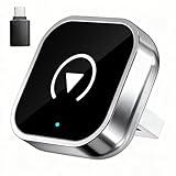 Promoterk Wireless CarPlay and Android Auto Adapter, Ultra-Compact Aluminum Design with Dual-Band Technology, USB-C/USB-A Compatible for Wired CarPlay Vehicles