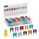 LLEZZA 120 Pieces Mini Fuse Kit, Car Fuses Assortment Kit -Mini Size(2A/3A/5A/7.5A/10A/15A/20A/25A/30A/35A), Fuses Automotive kit for Cars, Trucks, Motorcycle, Camper, SUV
