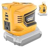 200W Power Inverter for Dewalt 20V Battery, DC 20V to AC 110-120V Battery Inverter, Portable Power Station Generator, Charger Adapter Battery Powered Outlet with 2 USB Ports & 1 Type-C & 1 AC Outlet