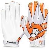 Franklin Sports Oklahoma State Cowboys Kids Football Receiver Gloves - Youth Official NCAA College Team Football Gloves - Silicone Palm - for Kids Ages 7-10 - Youth Small/Extra Small