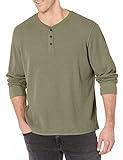 Wrangler Authentics Men's Long Sleeve Waffle Henley, Sea Spray, Medium