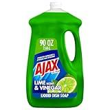 Ajax Ultra Dishwashing Liquid Dish Soap Refill, Vinegar and Lime Scent, 90 fluid ounce