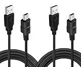 BATSOEASY 2 Pack 10ft PS3 Controller Charging Cable, USB 2.0 Type A to Mini B Cable Sync Cord for Sony PlayStation 3 PS3/ PS3 Slim/PS Move Controllers, Cell Phones, Digital Cameras, TI-84 Plus CE etc