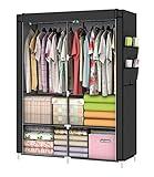 YOUUD Wardrobe Storage Closet Clothes Portable Wardrobe Storage Closet Portable Closet Organizer Portable Closets Wardrobe Closet Organizer Shelf Wardrobe Clothes Organizer Standing Closet Black